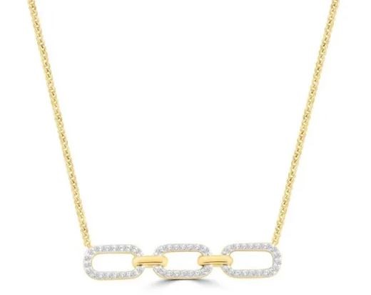 9K YELLOW GOLD 0.20CT HI I1 DIAMOND NECKLACE 40-50cm