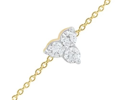 9K Yellow GOLD 0.15CT HI I1 DIAMOND Bracelet 17+2cm