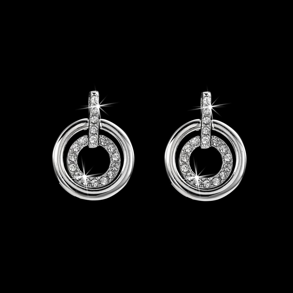 Double Circle Earrings Featuring 36 Crystals by Swarovski®
