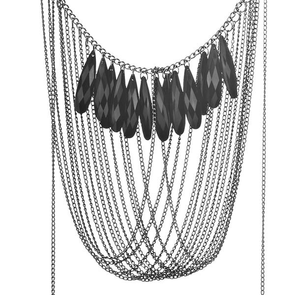 Statement Silver and Black Necklace