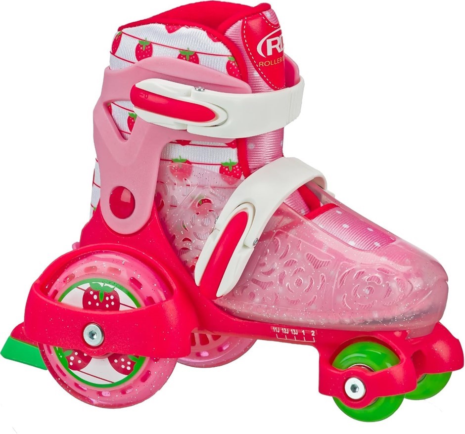 Roller Derby Fun Roll Adjustable Roller Skates for Beginners, Girls Medium