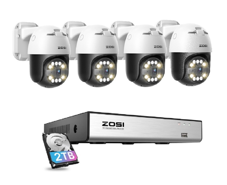 ZOSI 3K 5MP PoE Secuirty Camera System, 8 Channel CCTV DVR. Buyers Note -