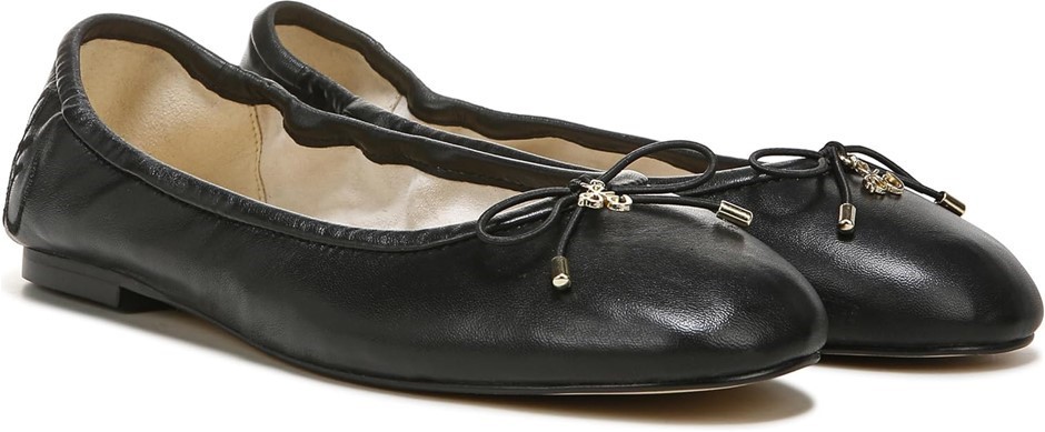 SAM EDELMAN Women's Felicia Mini Ballet Flat, Size US 3M, Black Leather, H8