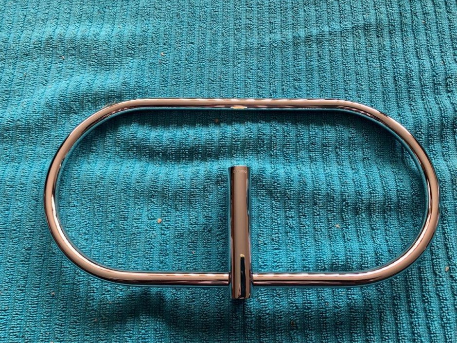 New in Box Coroma Towe Rings, Brass, Chrome Finish - Quantity 2