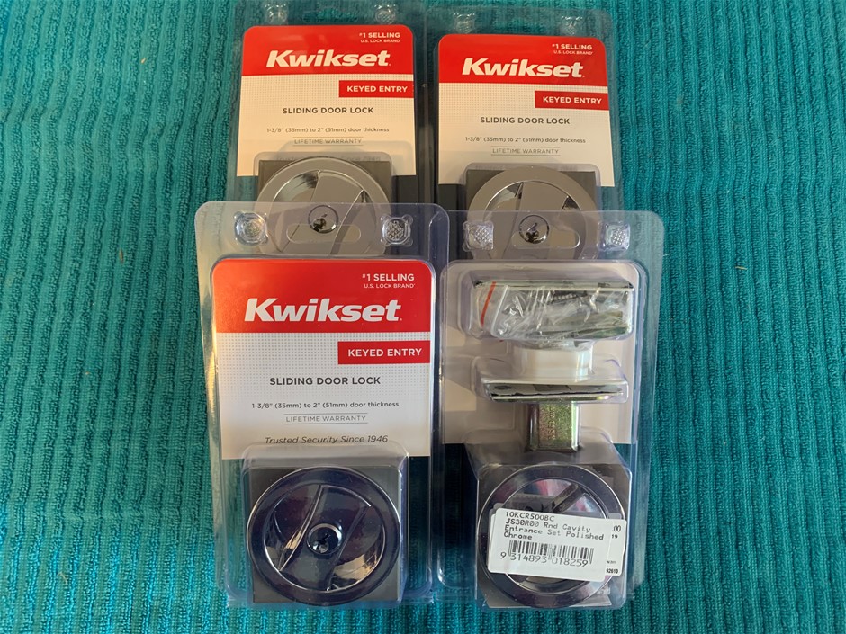 New in Packaging Kwikset Sliding Door Locks - Quantity 4