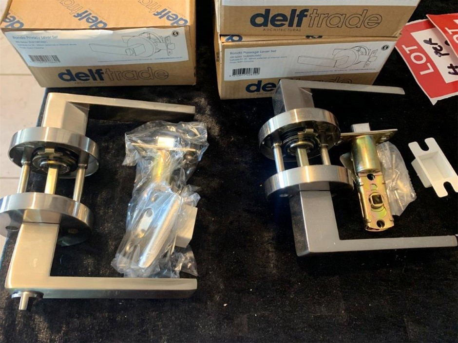 New in Boxes Delf Trade Door Passage & Privacy Lever Sets - Quantity 15