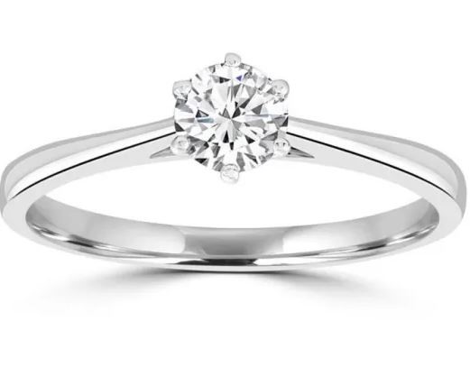 9K WHITE GOLD 0.50CT HI I1 DIAMOND RING