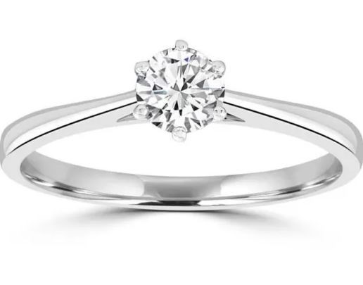 9K WHITE GOLD 0.50CT HI I1 DIAMOND RING