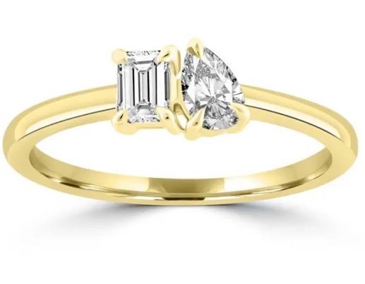 9K Yellow Gold 0.52ct HI I1 DIAMOND TOI ET MOI RING