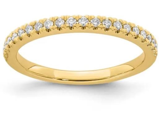 9K YELLOW GOLD 0.20ct F VS LAB DIAMOND BAND RING