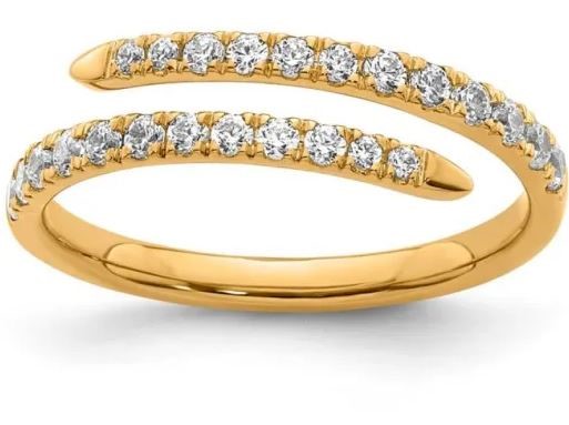 9K YELLOW GOLD 0.40ct F VS LAB DIAMOND SPIRAL RING