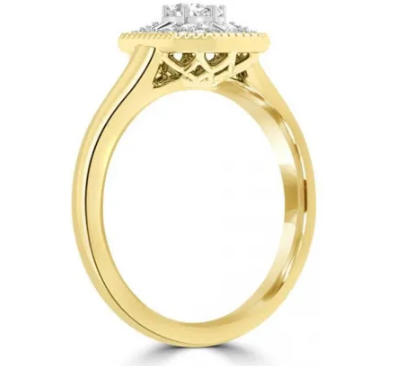 9K WHITE GOLD 0.60CT HI I1 DIAMOND RING ENHANC SET