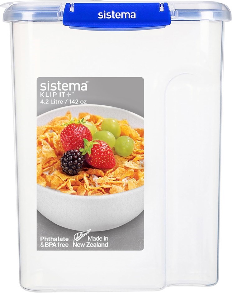 Sistema KLIP IT PLUS Cereal Storage Container | Airtight 4.2 Litre Food Pan