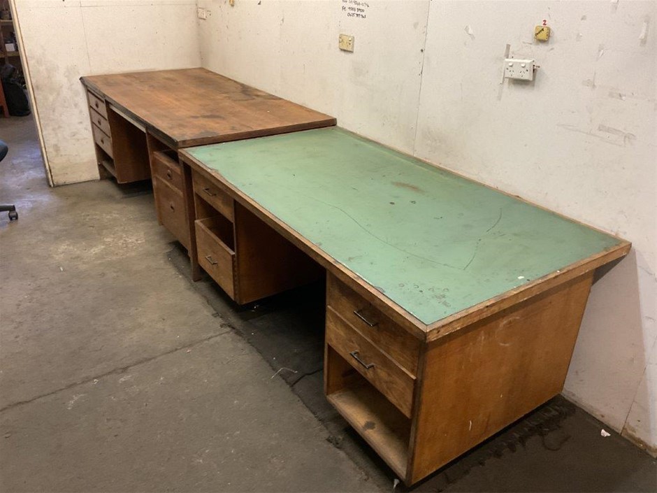 Timber Office Desks x 4