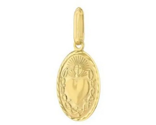 9k Yellow Gold Sacred Heart Pendant