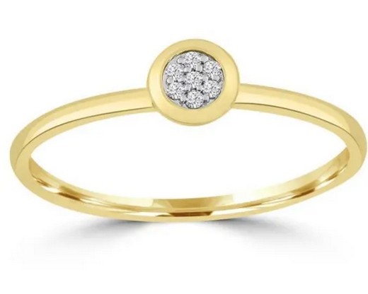 9K Yellow Gold 0.03ct HI SI DIAMOND ROUND RING