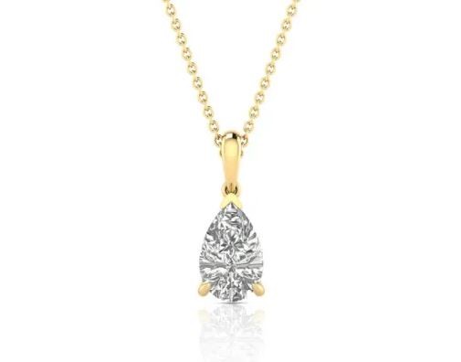 9K YELLOW GOLD 2.00ct F VS LAB DIAMOND PEAR NECKLACE 40-45cm