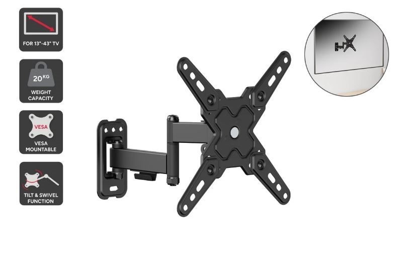 KOGAN Full Motion Adjustable Wall Mount For 13" - 43" TVs.  Buyers Note - D