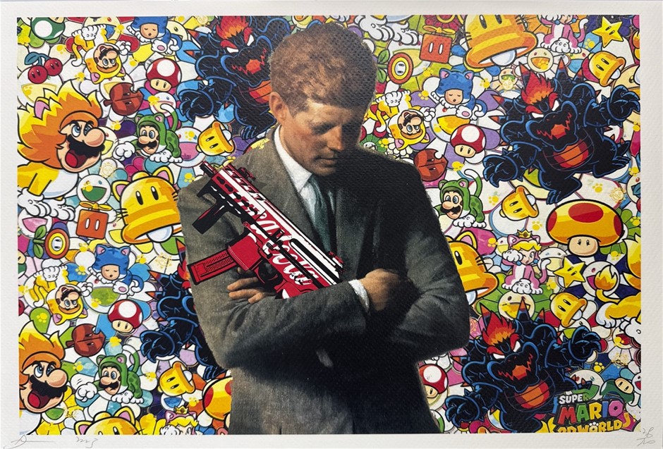 Death NYC Signed Street Art  "Super Mario Bros/Gun Style" Limited Edition