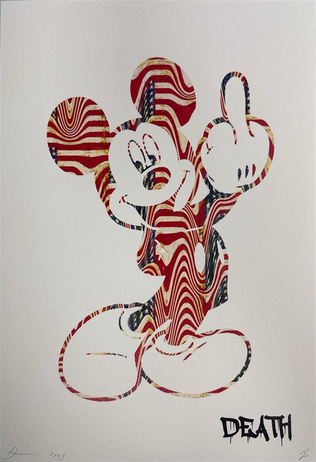Death NYC Signed Street Art "Flag/Mickey Style" Artist Proof