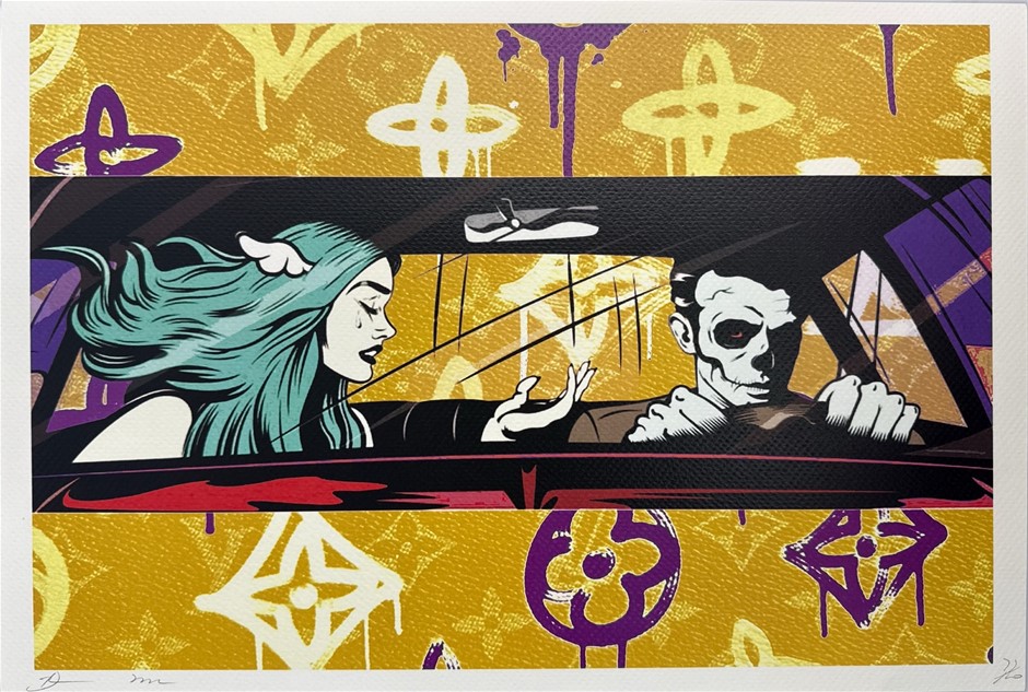 Death NYC Signed Street Art Print "Bored to Death Style" Limited Edition