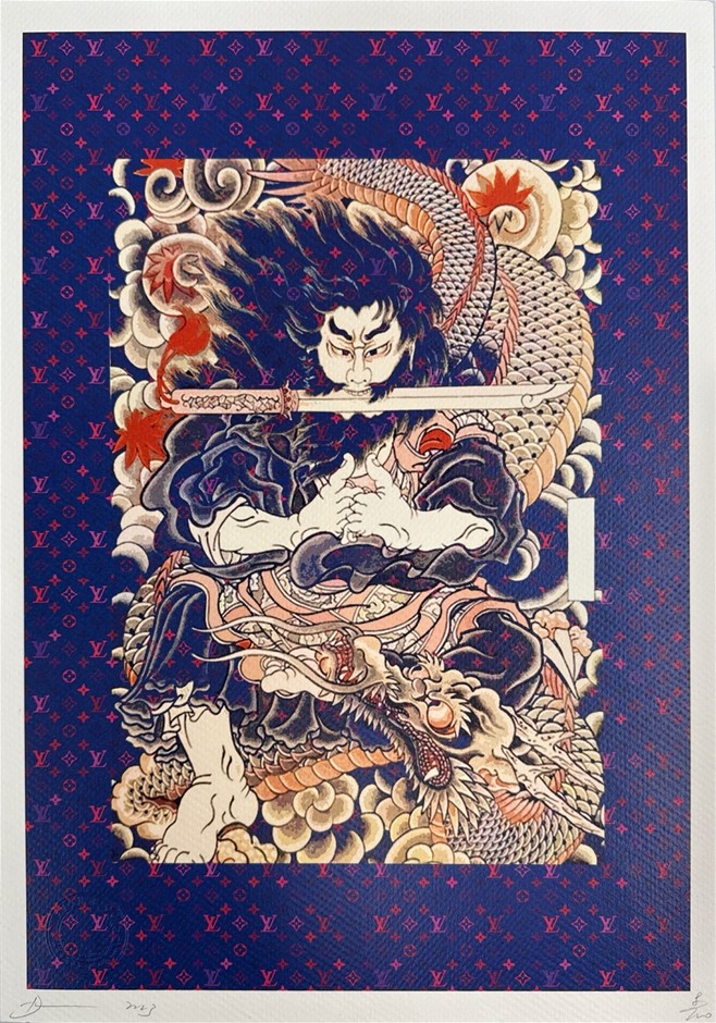 Death NYC Signed Street Art Print "Samari/LV Style" Limited Edition