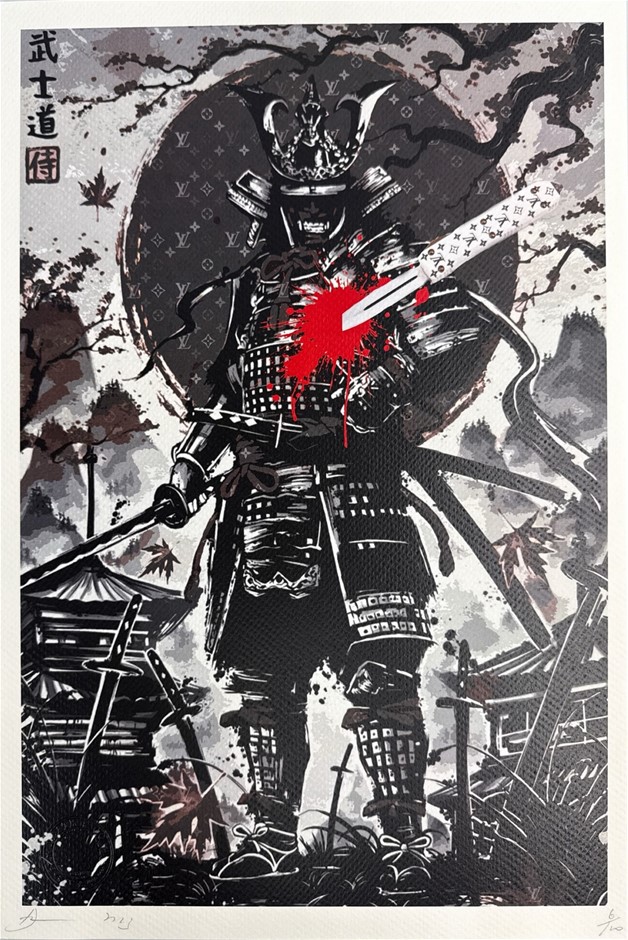 Death NYC Signed Street Art Print "Samauri/LV Style" Limited Edition