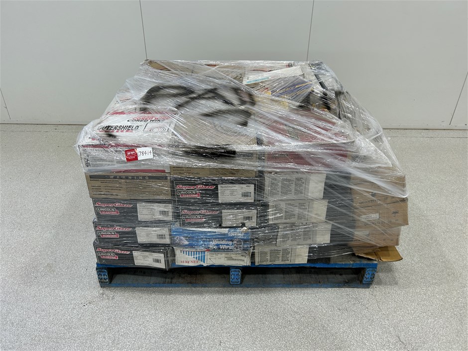 Pallet of welding wire and electrodes