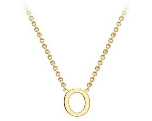 #1 9K YELLOW GOLD INITIAL 'O' NECKLACE 38+5cm