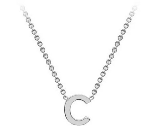 #1 9K WHITE GOLD INITIAL 'C' NECKLACE 38+5cm