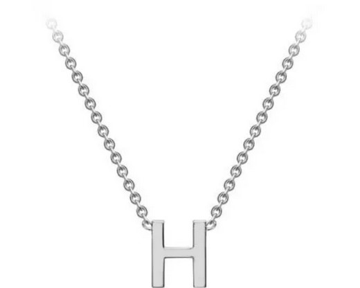 #1 9K WHITE GOLD INITIAL 'H' NECKLACE 38+5cm