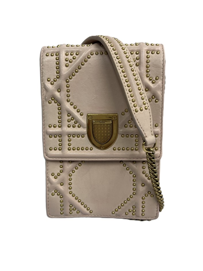 DIOR Dior Arama Vertical Champagne Pink Leather Crossbody Bag
