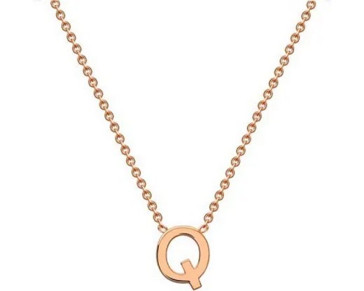 #1A 9K ROSE GOLD INITIAL 'Q' NECKLACE 38+5cm