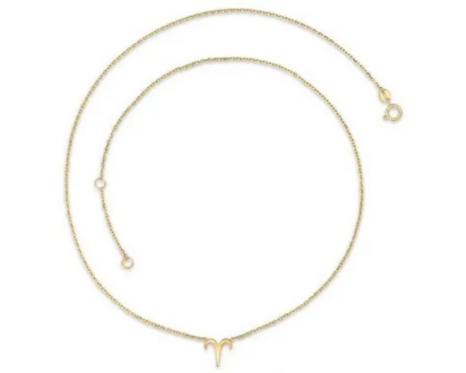 9K YELLOW GOLD ARIES ZODIAC NECKLACE 40-45cm