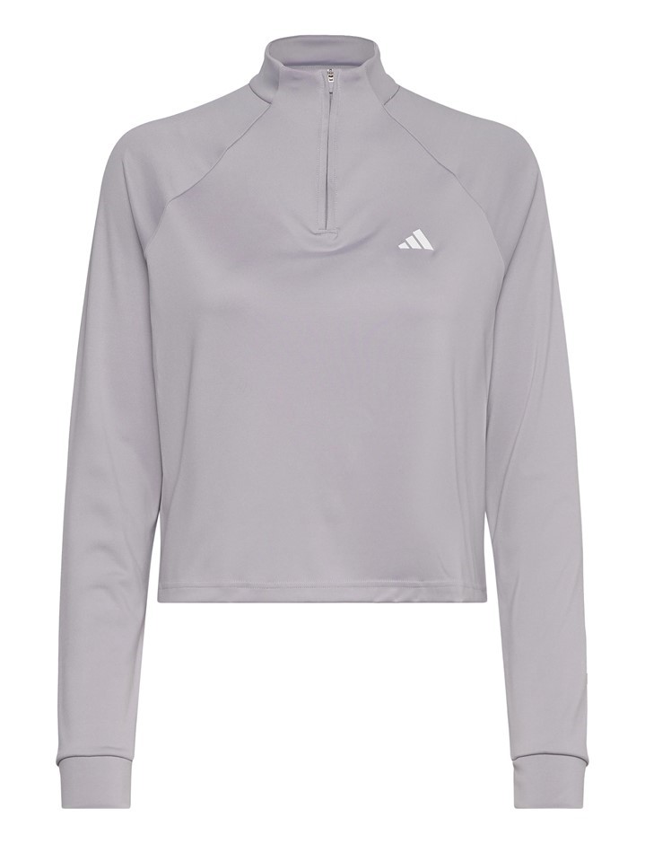 ADIDAS Women's Train Essentials 1/4 Zip, Size AU L, Glo Grey, IX1021. NB: m
