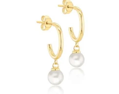 9K Yellow Gold F/W PEARL DROP EARRINGS