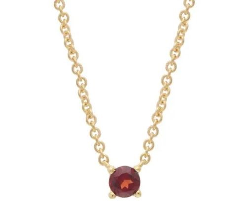 9K YELLOW GOLD GARNET CLAW NECKLACE 40-45cm