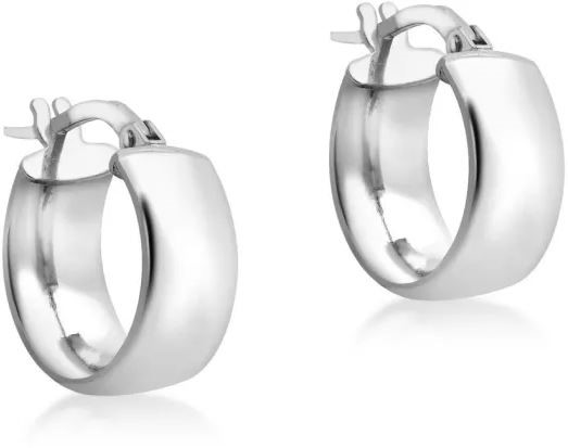9K WHITE GOLD HLW HOOP EARRINGS 14mm