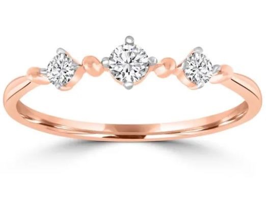 9K ROSE GOLD 0.20CT HI I1 DIAMOND RING
