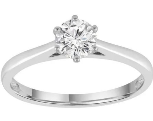 9K WHITE GOLD 0.70CT HI I1 DIAMOND RING