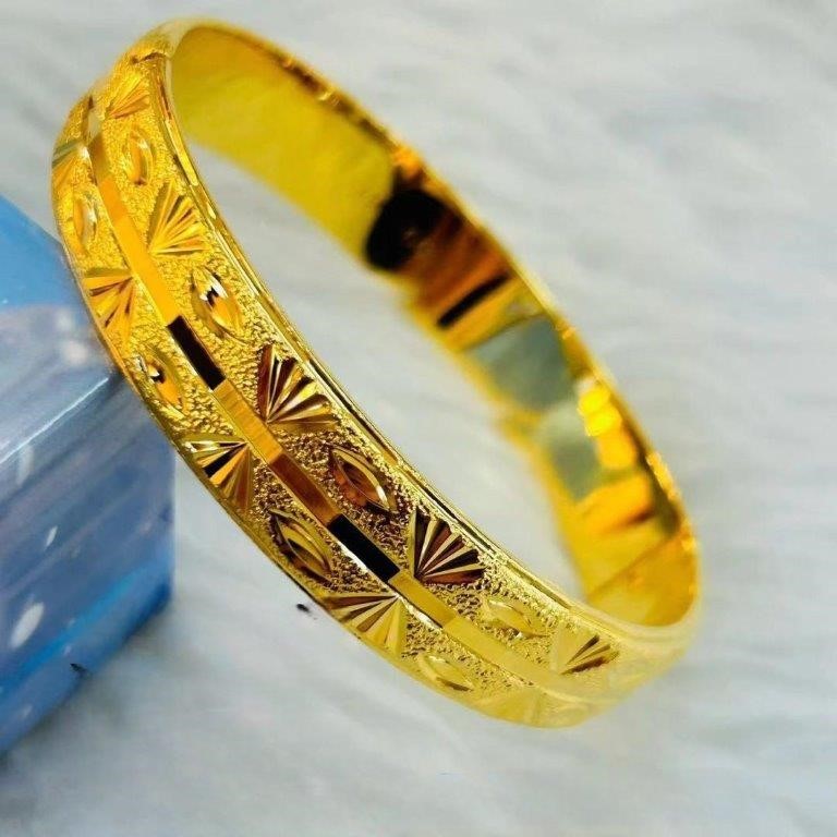 22KGoldFilled/Italy Stamped Yellow Bangle -12x60mm