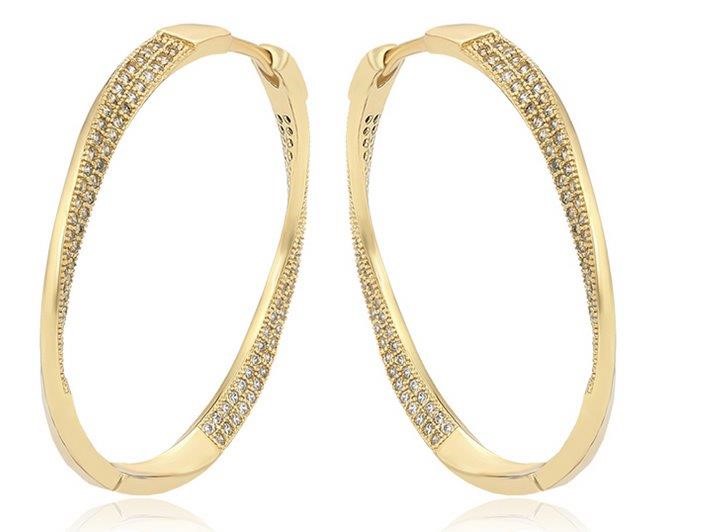 18K Solid Yellow Gold Filled Earring -(stamped 18K)-Warranty Quality