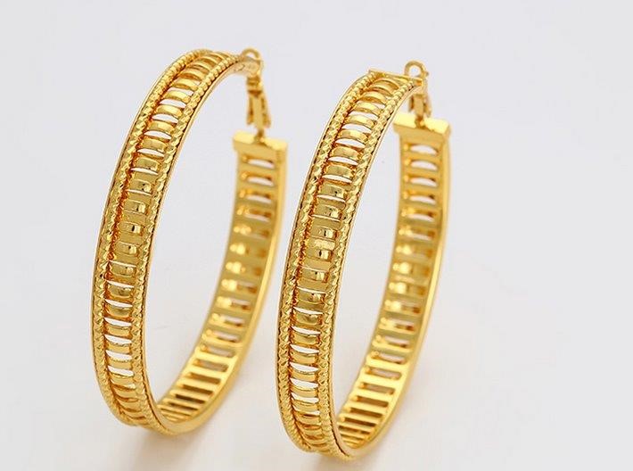 18K Solid Yellow Gold Filled Earring -(stamped 18K)-Warranty Quality