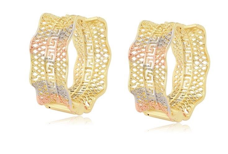 18K Solid Yellow Gold Filled Earring -(stamped 18K)-Warranty Quality