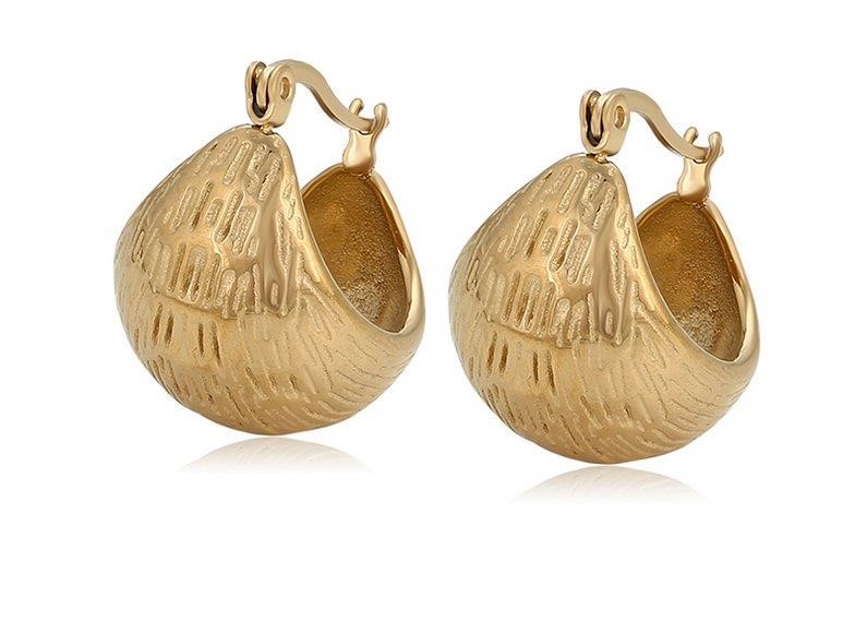 18K Solid Yellow Gold Filled Earring -(stamped 18K)-Warranty Quality