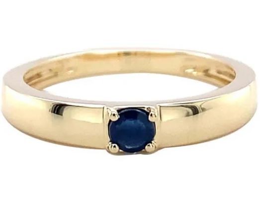 9K Yellow Gold BRACELETUE SAPPHIRE RING