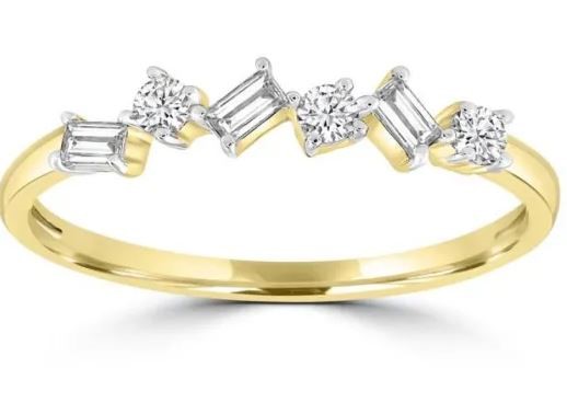 9K Yellow GOLD 0.10CT HI I1 DIAMOND RING