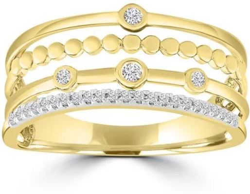 9K Yellow GOLD 0.12CT HI I1 DIAMOND RING