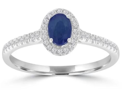 9K WHITE GOLD 0.23CT HI I1 OVAL DIAMOND RING