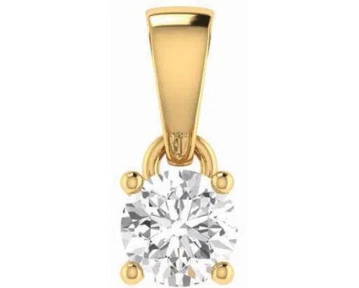 18K Yellow Gold 0.25CT GH I1 DIAMOND 4 CLAW PENDANT